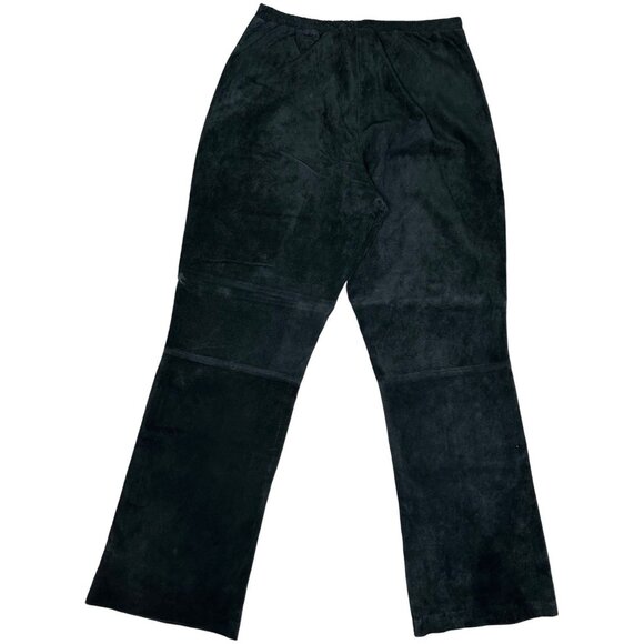 WOMEN'S TRAVELSMITH BLACK LEATHER Bootcut PANTS FULLY LINED SZ 18 XL - Picture 2 of 4